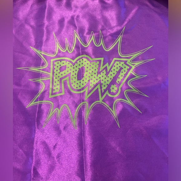 Simply by design pleasant grove reversible superhero cape bam pow purple black - Picture 2 of 6